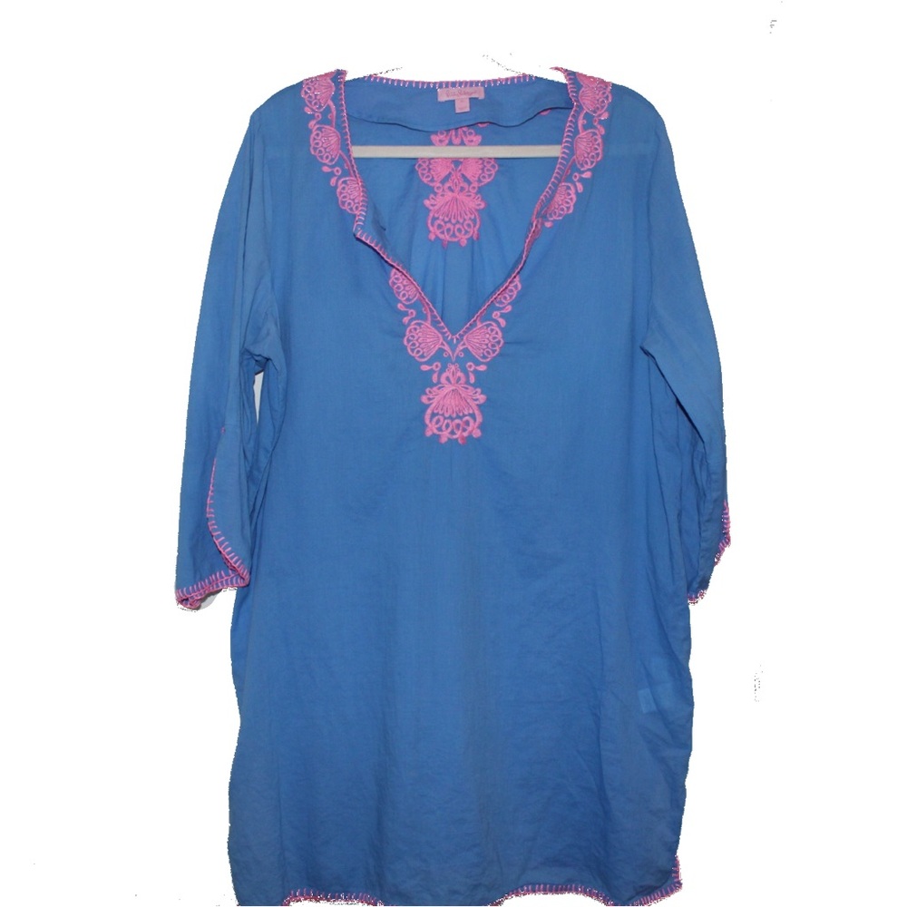 Lilly Pulitzer Piet Cover Up Tunic- Bennett Blue- Size XL